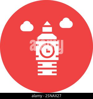 Big ben clock Vector Icon Design Illustration Stock Vector