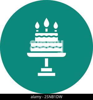 Birthday Cake Vector Icon Design Illustration Stock Vector