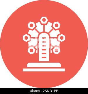 Ferris Wheel Vector Icon Design Illustration Stock Vector
