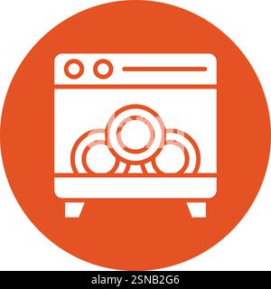 Dishwasher Vector Icon Design Illustration Stock Vector