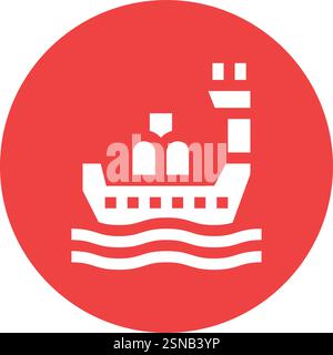 Drilling Boat Vector Icon Design Illustration Stock Vector