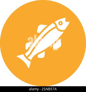 Salmon Vector Icon Design Illustration Stock Vector
