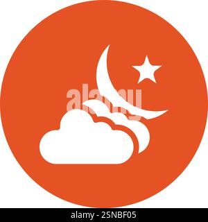 Cloud And Moon Vector Icon Design Illustration Stock Vector