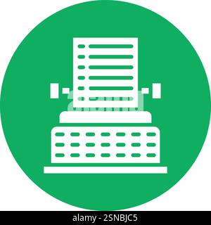 Typewriter Vector Icon Design Illustration Stock Vector