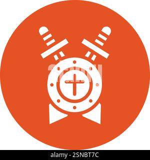 Shield with sword Vector Icon Design Illustration Stock Vector
