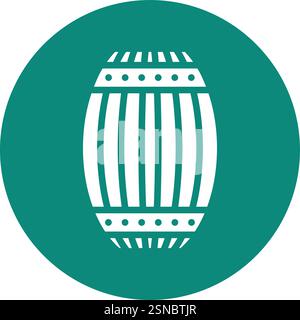 Wooden barrel Vector Icon Design Illustration Stock Vector