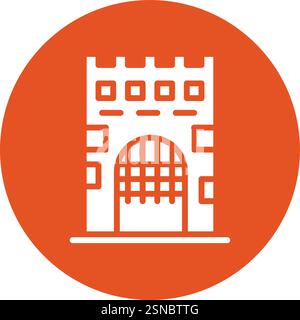 Medieval gate Vector Icon Design Illustration Stock Vector