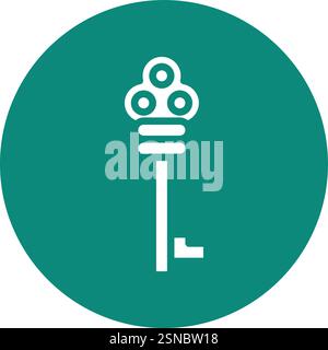 Medieval key Vector Icon Design Illustration Stock Vector