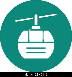 Cable car cabin Vector Icon Design Illustration Stock Vector
