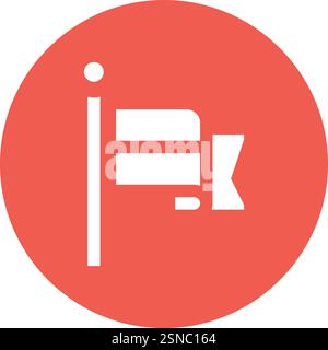 Fluttering Flag Vector Icon Design Illustration Stock Vector