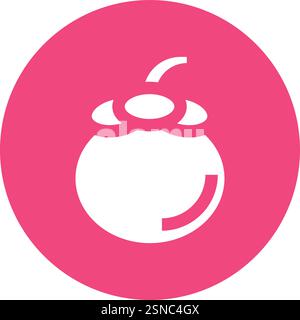 Mangosteen Vector Icon Design Illustration Stock Vector