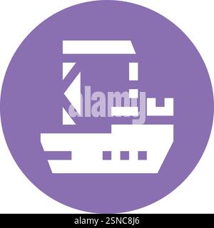 Cargo Ship Vector Icon Design Illustration Stock Vector
