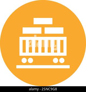 Cargo Train Vector Icon Design Illustration Stock Vector