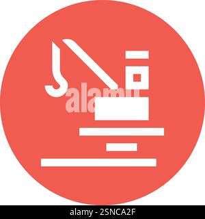 Offshore Rig Vector Icon Design Illustration Stock Vector