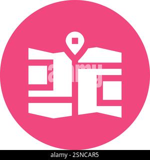 Tri Folded Map Vector Icon Design Illustration Stock Vector