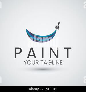 Abstract Paint Logo Design Flat Icon Template Stock Vector