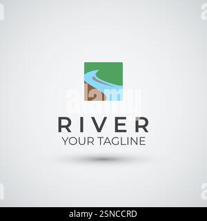 River logo design icon template Stock Vector