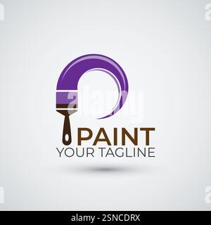 Letter P Paint Logo Design Icon Template Stock Vector