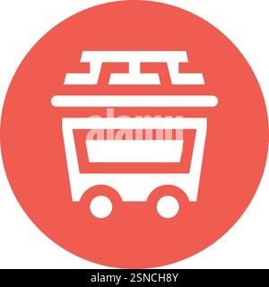 Coal Trolley Vector Icon Design Illustration Stock Vector