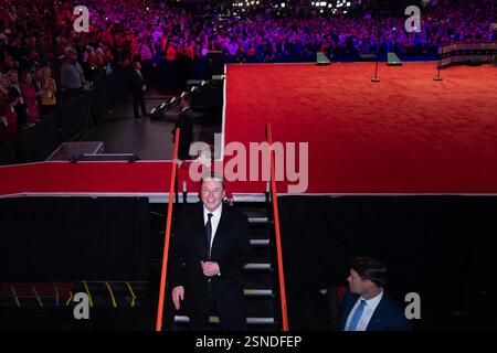 President-elect Donald Trump held a Victory Rally at the Capitol One Center, where Elon Musk and his son, X Musk, joined on stage. Stock Photo