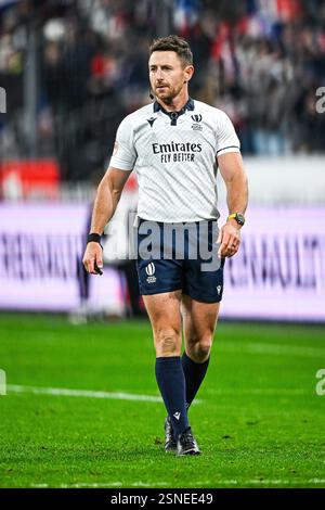 referee Luke Pearce during the Six Nations rugby match between Italy and Ireland at Olimpico