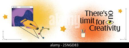 Unleashing Boundless Creativity in the Graphic Design Industry. Profile Cover Image Stock Vector