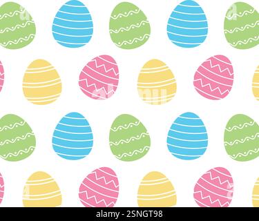 A pattern of different easter eggs. Simple flat illustration. Vector background. Stock Vector