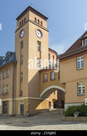 New town hall in Lichtenstein, Saxony, Germany, Europe Stock Photo