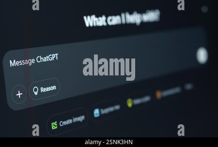 ChatGPT on the laptop screen Stock Photo
