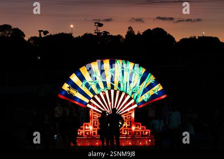 Auckland, New Zealand. 13th Feb, 2025. People attend a Lantern Festival