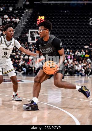 Inglewood, CA. 1st Feb, 2025. Tyran Stokes (4) of Notre Dame High