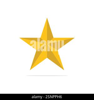 golden star icon isolated on white background Stock Vector