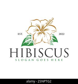 Hibiscus flower logo template design vector Stock Vector