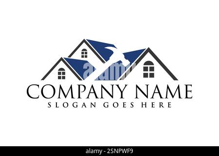 home service vector logo template. this design suitable for home services and repair Stock Vector