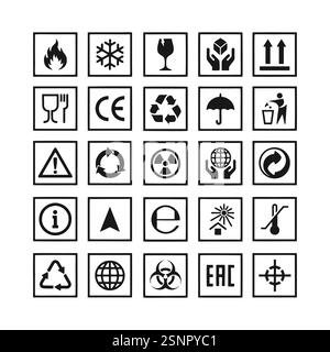 Set of packaging products design symbol Stock Vector