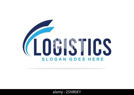 Business logo logistic truck design trailer transport, express cargo delivery company template idea Stock Vector