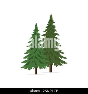 Pine Tree, Pine Forest Vector Illustration Stock Vector