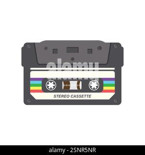 Cassette tape icons. Stylish vintage cassette tape vector. Colored old audio cassettes vector. Cassette tape simple icon. Music tape vector. Stock Vector