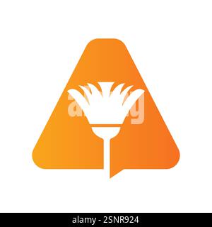 Minimal Clean Logo On Letter A Combine With Cleaning Brush Symbol Vector And Template Stock Vector