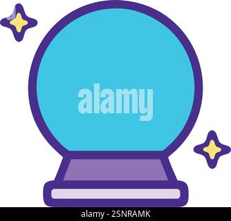 Magical crystal ball with glowing details Stock Vector