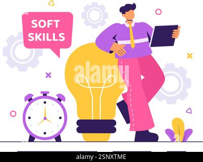 Office Workers Demonstrating Soft Skills Vector Illustration Such as ...