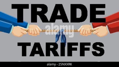 Illustration of economic competition and negotiation Stock Vector
