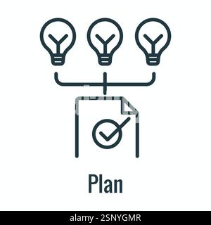 Plan Concept for Plan Do Check Act for Business Strategy Continuous Improvement PDCA Stock Vector