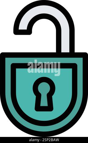 Unlock Vector Icon Design Illustration Stock Vector