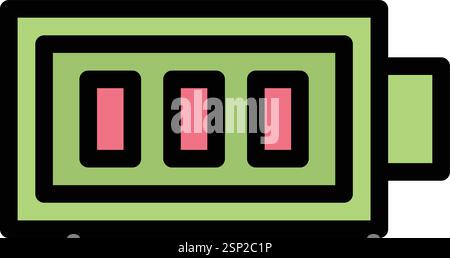 Full Battery Vector Icon Design Illustration Stock Vector