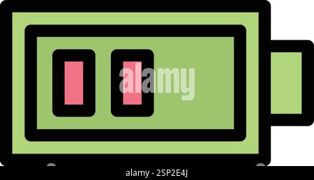 Half Battery Vector Icon Design Illustration Stock Vector