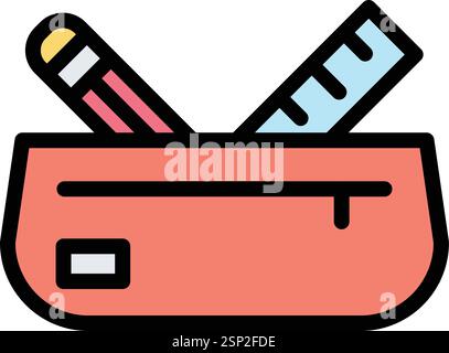 Pencil Case Vector Icon Design Illustration Stock Vector