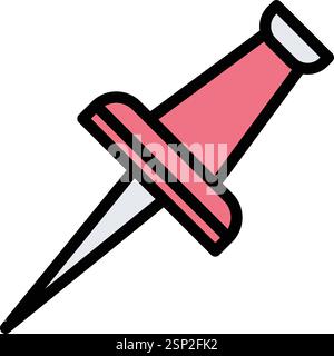 Push Pin Vector Icon Design Illustration Stock Vector