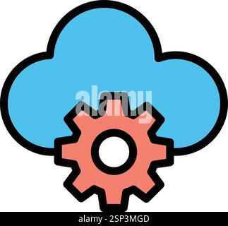 Creative Cloud Pixel Data design concept flat style template vector ...