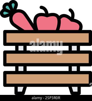 Fruit basket Vector Icon Design Illustration Stock Vector
